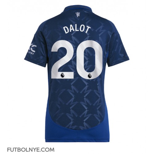 Camiseta Manchester United Diogo Dalot #20 Visitante Equipación para mujer 2024-25 manga corta